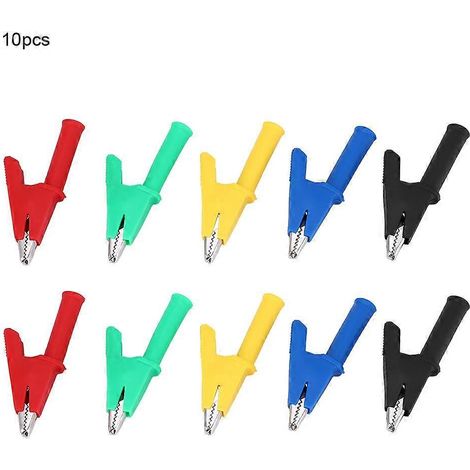 10 Stück isolierte Krokodilklemmen auf 4-mm-Bananenstecker, Hochspannungstest 1000 V 30 A