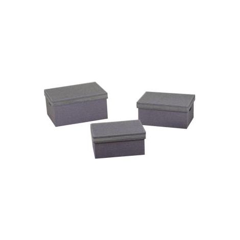 Scatola tessuto 1-3 grigio e argento rettangolare cm42x30h20