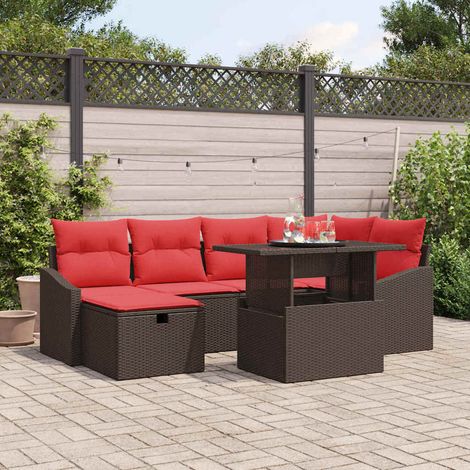 vidaXL Set Divano da Giardino 7 pz polyrattan (1/5)