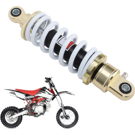 Amortisseur avec entraxe de 250 mm, diamètre du ressort de 8 mm, amortissement réglable, convient aux motos tout-terrain, quads et karts de 70 cc, 90 cc, 110 cc, 125 cc et 150 cc. (1/5)