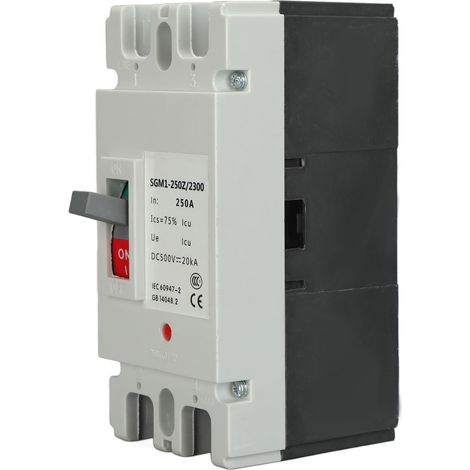 Disjoncteur bipolaire MCCB pour protection de batterie solaire, interrupteur sectionneur, protecteur 250 A 500 V