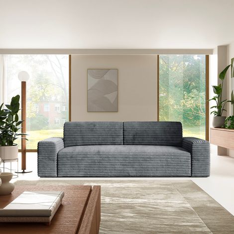 Sofá cama de 3 plazas con baúl Fabio Gris (1/5)