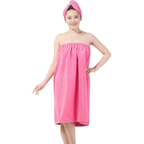 Peignoir Spa - Serviette De Bain En Microfibre Absorbante - Bonnet Turban Pour Cheveux - Taille Unique Femme - Lot De 2 Pièces