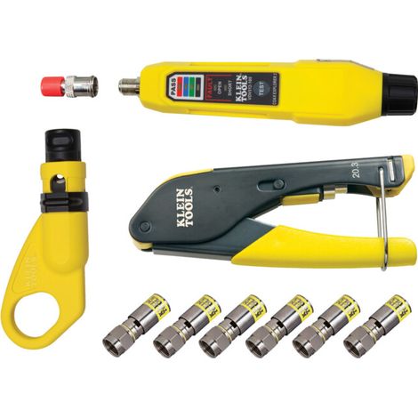 Klein Tools Kit d’installation et de test coaxial RG6 RG6Q avec testeur de câble (1/5)