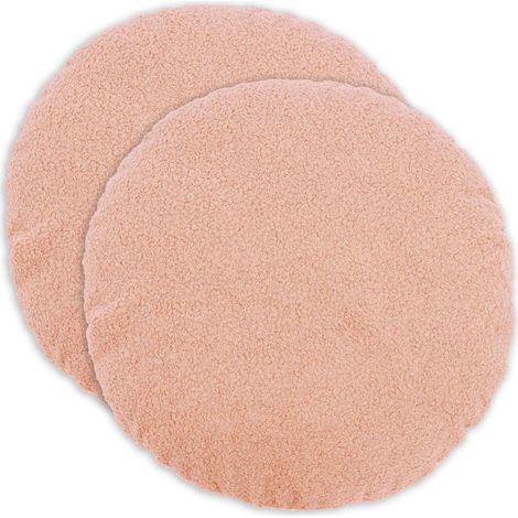 Federa 2 pcs HEERLEN Rosa Ø 50 cm Bouclé vidaXL
