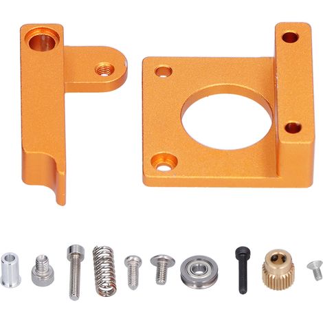 Lot de 2 blocs d'extrudeuse en alliage d'aluminium pour support MK8, accessoires pour imprimante 3D (gauche)