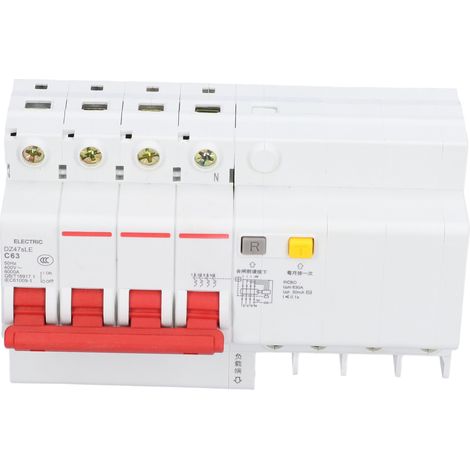 Disjoncteur miniature 4P+N, protection contre les fuites de courant basse tension, 400 V CA, 63 A, DZ47sLE C63 (1/5)