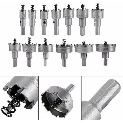 Ensemble De Scie Cloche 13pcs Versailles, Foret De Scie Cloche, 16mm 53mm En Acier Inoxydable Scie Cloche Foret En Carbure De Tungstène Tct Forets En Métal Outils De Quincaillerie Fraise En Carbure De (1/3)