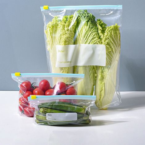 Sachets Hermetiques - Sachets Ziplock Alimentaires - Pour Conservation Aliments Frais Au Frigo Ou Congelateur - Lot De 1 Set