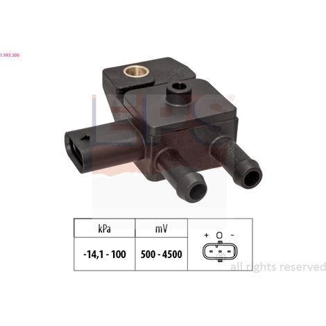 Capteur, pression des gaz échappement EPS 1.993.306 BMW 13 62 7 805 758 137430