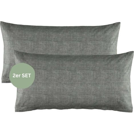 ESPRIT Renforcé Kissenbezüge HARP - 2er Set 40x80 cm, Anthrazit
