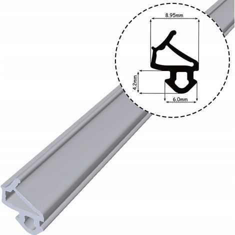 Joint d'étanchéité PVC S-1127 gris 1m – Résistant aux intempéries – Isolation phonique – Pour fenêtres et portes