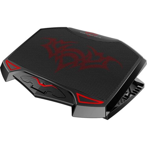 Support de refroidissement pour ordinateur portable gaming, support de refroidissement pour ordinateur portable, adapté aux tablettes, avec un éclairage LED brillant et 5 niveaux de luminosité différe (1/5)