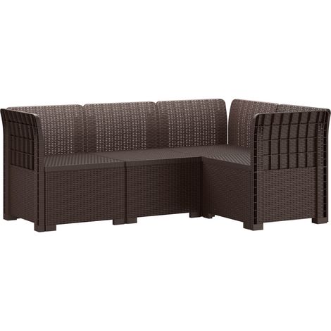 Sofá de Jardín para 4 Personas Estilo Rattan PP Marrón vidaXL (1/4)
