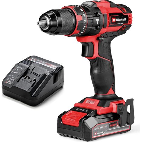 Perceuse-visseuse à percussion sans fil TE-CD 18/44 Li-i (1 x 2,5 Ah) Power X-Change (18 V, 44 Nm, perçage à percussion, mandrin métallique 13 mm, 2 vitesses, avec batterie 2,5 Ah et chargeur) (1/5)