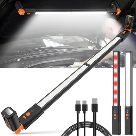 Lampe de Travail LED Amovible Pour Compartiment Moteur En TôLe d'Aluminium - Rechargeable Avec Aimant Et Crochetm - LumièRe Claire Et Sans Fil Pour Capot Moteur (1/5)
