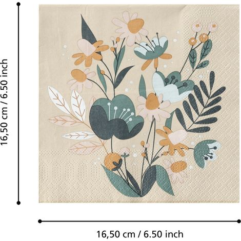 Eglo Servietten Blätter Mahuli bunt 16,5 x 16,5 cm - 20er Pack Servietten (1/2)
