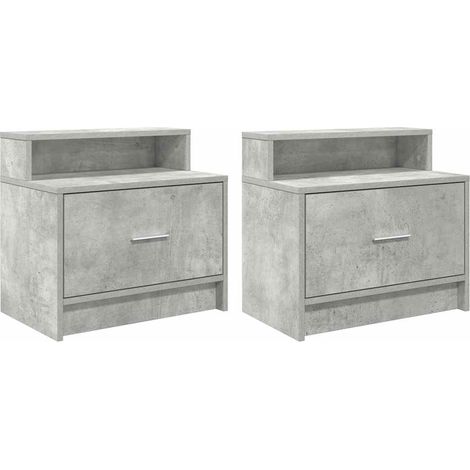Maison Exclusive - Comodini con Cassetto 2 pz Grigio Cemento 51x31x47 cm (1/5)