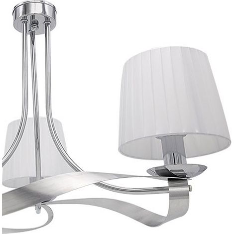 FABRILAMP Lampara de techo modelo Baeza Cromo con Pantalla Blanca (1/2)