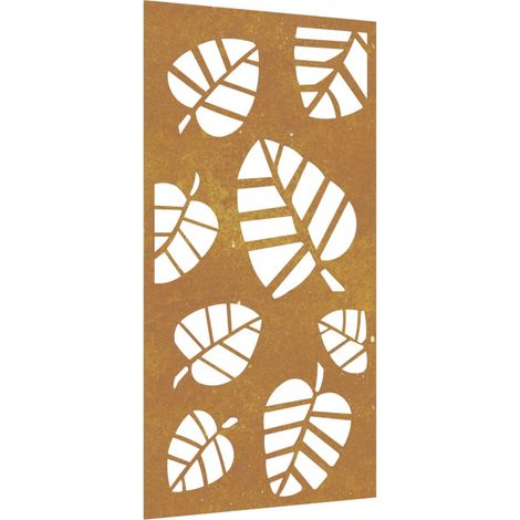 Décoration murale jardin 105x55 cm acier corten design feuille CFW918565 (1/5)