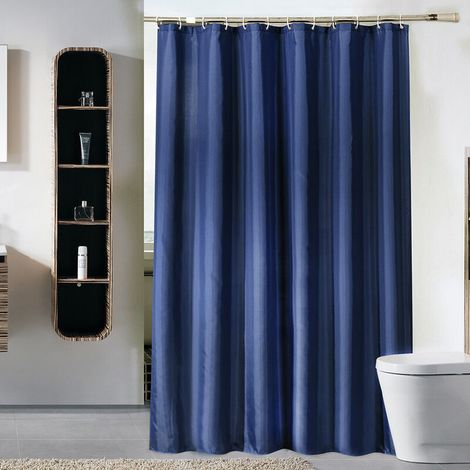 Ahlsen Cortina de ducha de 1 pieza, cortina de baño impermeable resistente al moho, 180x180cm (azul oscuro) (1/5)