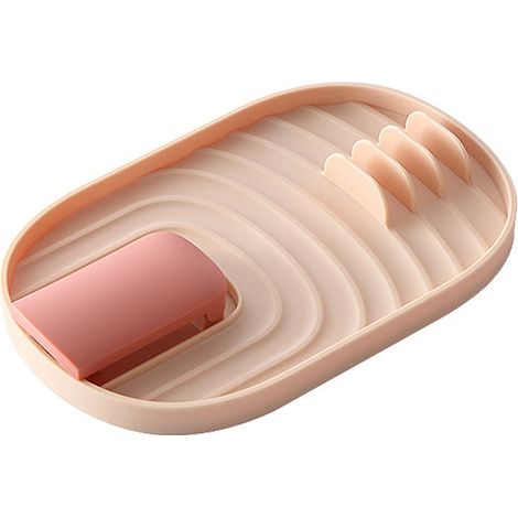Soporte plegable para cucharas, soporte para tapas, soporte multifuncional para utensilios de cocina (rosa, 1 unidad) (1/5)