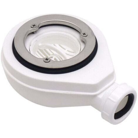 kit de trou de vidange de bac de douche, blanc, Kit de vidange bac de douche, drain de douche avec siphon, Raccords pour Receveur de douche (1/4)