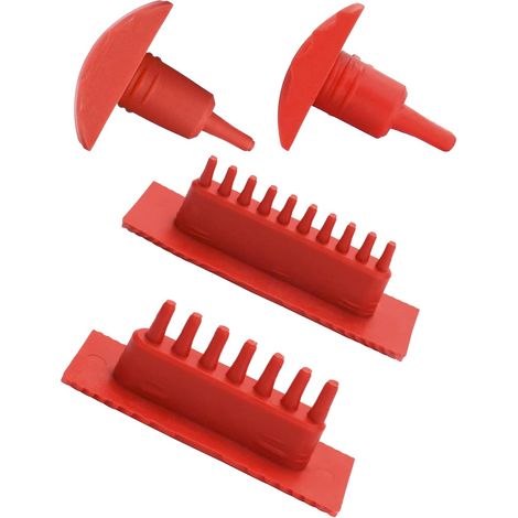 ® 4 Pièces Outil de Grain de Bois en Caoutchouc, Peigne Effet Bois pour Décoration Murale Meubles (Rouge, 7,4/8,7/13/15 cm)