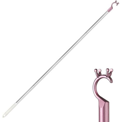 Tringle à ouvrir pour fenêtre de toit avec crochet de canne - Barre d'ouverture de fenêtre avec crochets, extension de poignée de fenêtre avec crochet à tirer (rose) (1/5)