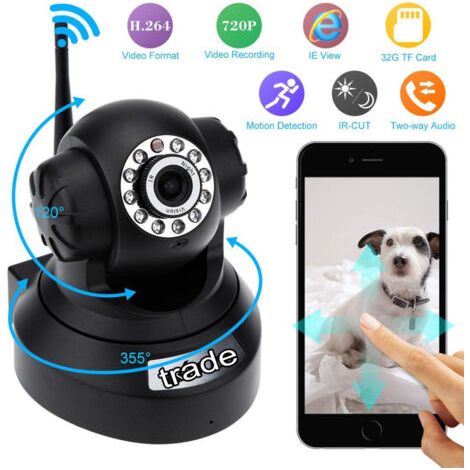 Caméra Ip Hd 720p Sans Fil Led Ir Lan Caméra De Surveillance Motorisée Wifi (1/5)