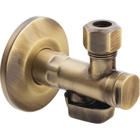 Sapho Reitano Rubinetteria Antea - Valvola ad angolo con dado, 1/2"x 3/8", bronzo 2020BRO (1/3)