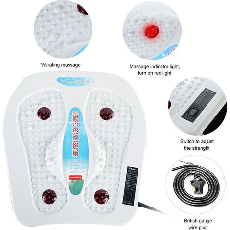 FLITI Heating and Vibrating Foot Massager 34x31cm White ABS 9 Modes Infrared (1/5)