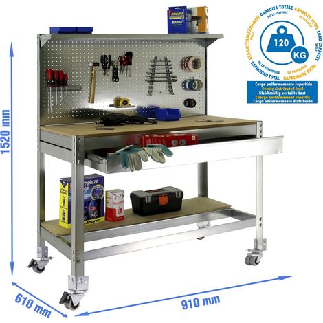 Simonrack BT3 Box banco da lavoro robusto in metallo e legno