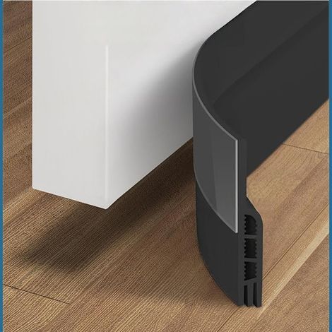 Draft-proof door bottom & door seal - NEW insulating door bottom (quick to install), Black (1/2)