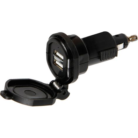 Din-Tech, caricabatteria Din 2 porte Usb - Fast Charge - 2700 mA  - 12/32V (1/4)