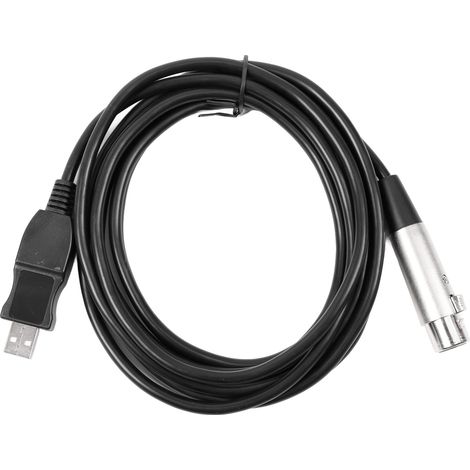 Câble microphone USB vers XLR professionnel, sortie de signal stable, enregistrement possible, convertisseur micro USB vers XLR pour PC, 3 m (9,8 pi) (1/5)