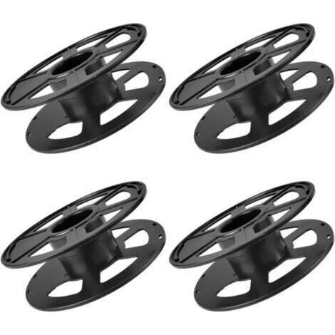 Juego de 4 carretes para cables, tambores de plástico vacíos para cables eléctricos, enrollador de cables de 200 mm de diámetro para luces navideñas, cables y alambres.