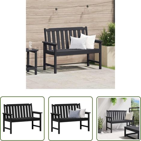 Banc extérieur - Banc de jardin Noir 120 x 59 x 88 cm HDPE (1/5)