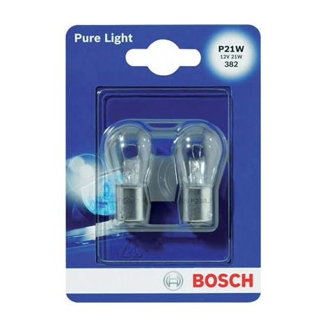 LAMPADA AUTO POSTERIORI PURE LIGHT P21 017 BOSCH - INCANDESCENZA VOLT 12 WATT 21 CF=PZ 2- 4 confezioni