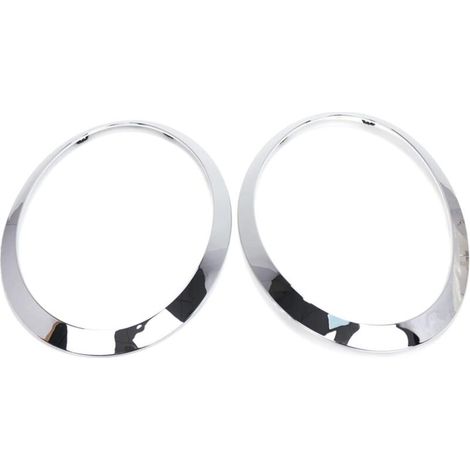 2PCS Headlight Trim Ring, Replacement for Mini F55 / F56 / F57 2014-2021, OEM 51137300631, 51137300632, 51712355791, 51712355798, Make Your Car Look Elegant and (Silver)