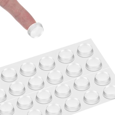 Lot de 24 patins antidérapants en caoutchouc transparent pour table de 20 x 5 mm (1/4)