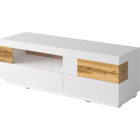 Mobile TV 1 anta 2 cassetti Andrea bianco e marrone 160cm