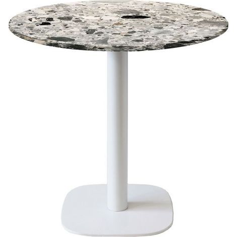 Table ronde Ø 70 cm - modèle Round pied blanc terrazzo cepp (1/4)