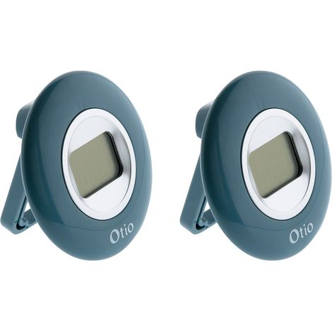 Lot de 2 - Thermomètre d'intérieur - Bleu canard écran LCD - Otio (1/3)