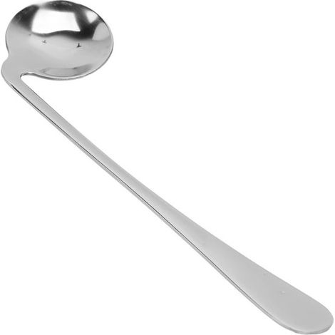Cuchara ergonómica curva de acero inoxidable para aliviar el dolor, apta para usuarios diestros y zurdos (1/5)