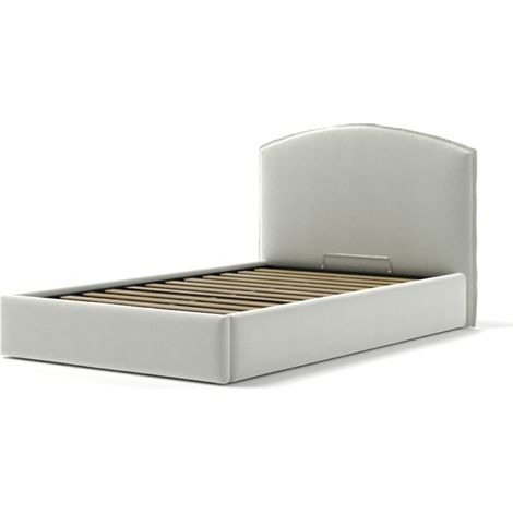 letto piazza e mezza contenitore "moon" in tessuto bianco 120x190 cm