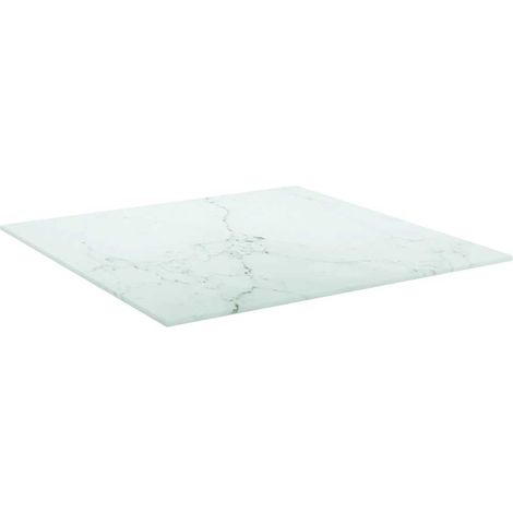 Maison Exclusive - Tischplatte Weiß 50x50 cm 6 mm Hartglas in Mar (1/5)