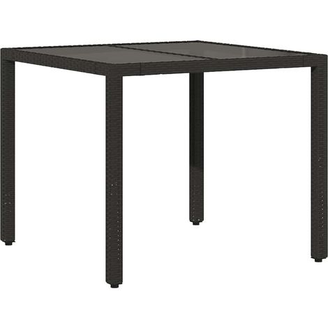 Maison Exclusive - Gartentisch mit Glasplatte Schwarz 90x90x75 cm