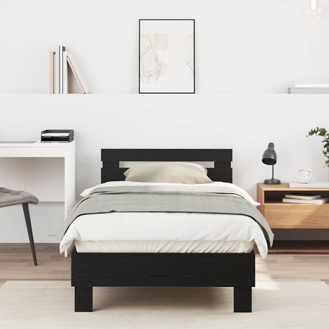 Marco de Cama Roble Negro 90 x 200 cm Madera contrachapada