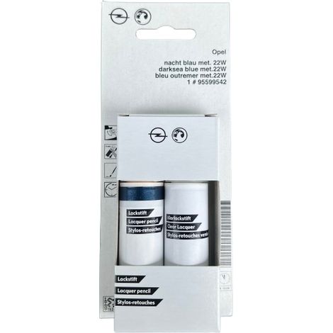 Pintura de retoque original OPEL 22W (Z22W): Pintura para coche + Barniz transparente 2x12 ml